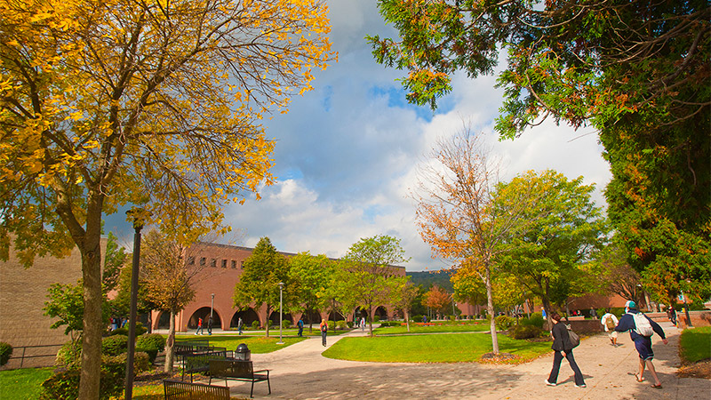 Exterior photo of Library in the Fall
